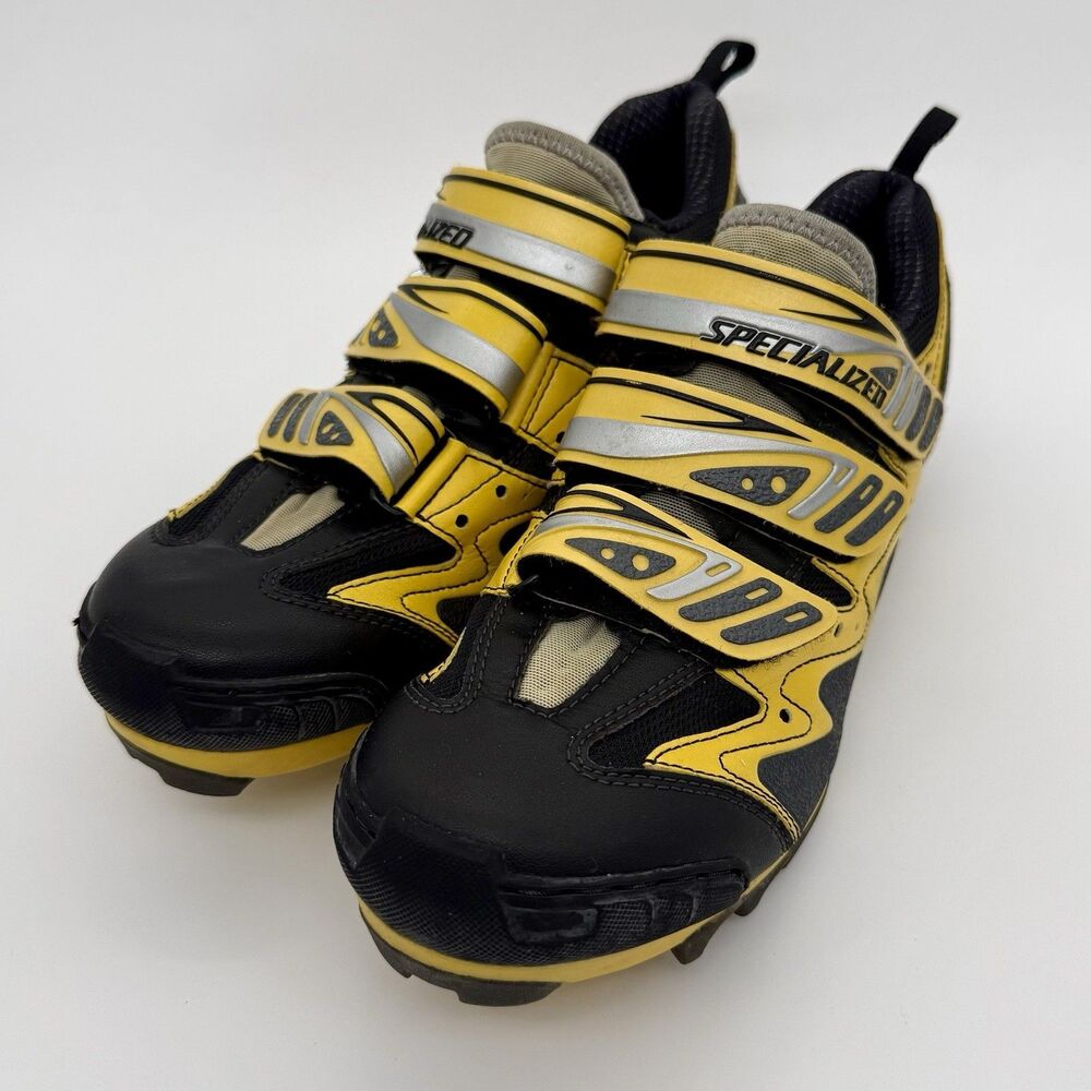 SPECIALIZED Body Geomentry Clipless Cycling Shoes Men US 9 Yellow 6113-3242 READ